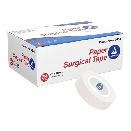 Dynarex Dynarex Paper Surgical Tape, 1/2inW x 10 yards, Pack of 288 3551